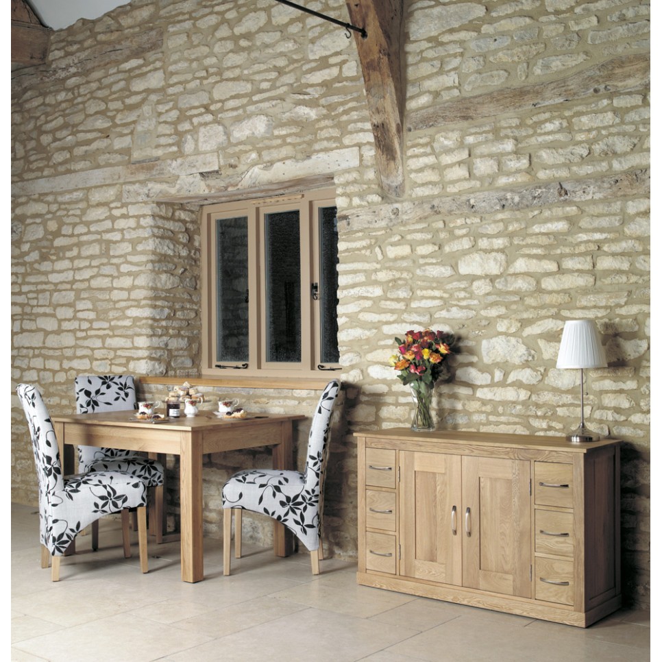 Mobel Oak Six Drawer Sideboard