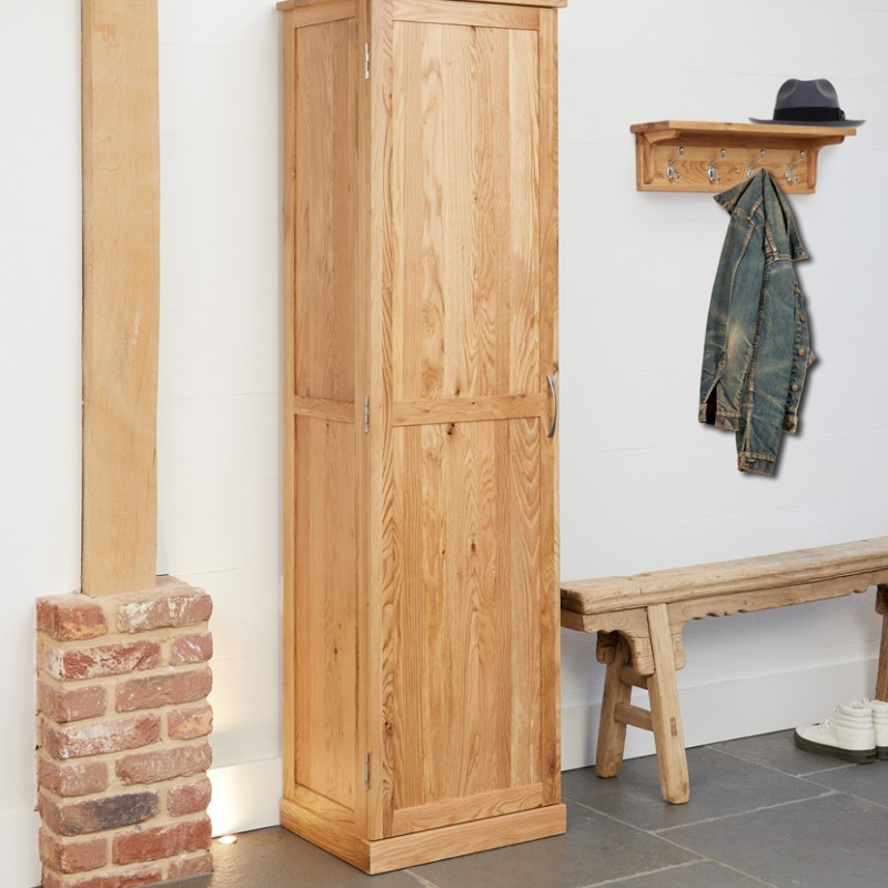 Mobel Oak Tall Shoe Cupboard