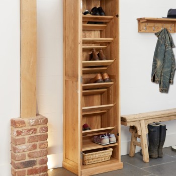 Mobel Oak Tall Shoe Cupboard