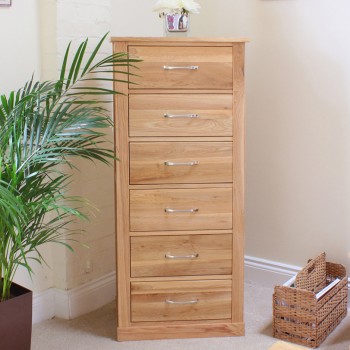 Mobel Oak Tallboy (6 Drawer)