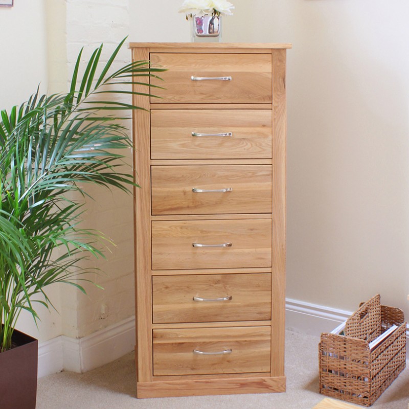 Mobel Oak Tallboy (6 Drawer)