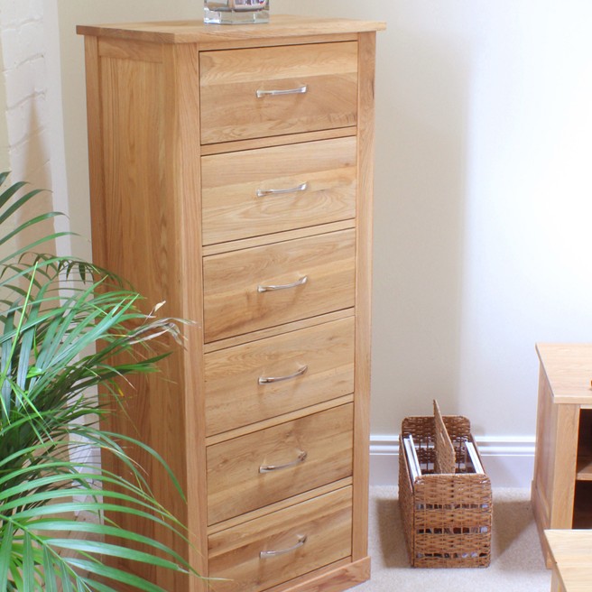 Mobel Oak Tallboy (6 Drawer)