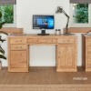 Mobel Oak Twin Pedestal Computer Desk