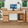 Mobel Oak Twin Pedestal Computer Desk