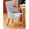Mobel Oak Luxury Grey Upholstered Dining Chair