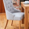 Mobel Oak Luxury Grey Upholstered Dining Chair