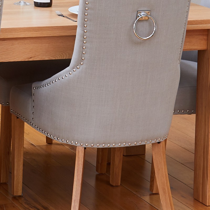 Mobel Oak Luxury Grey Upholstered Dining Chair