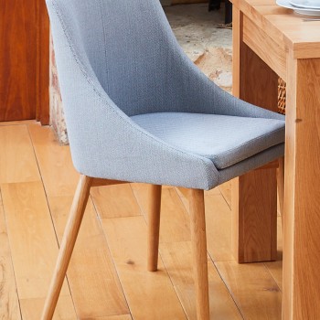 Mobel Oak Grey Upholstered Dining Chair