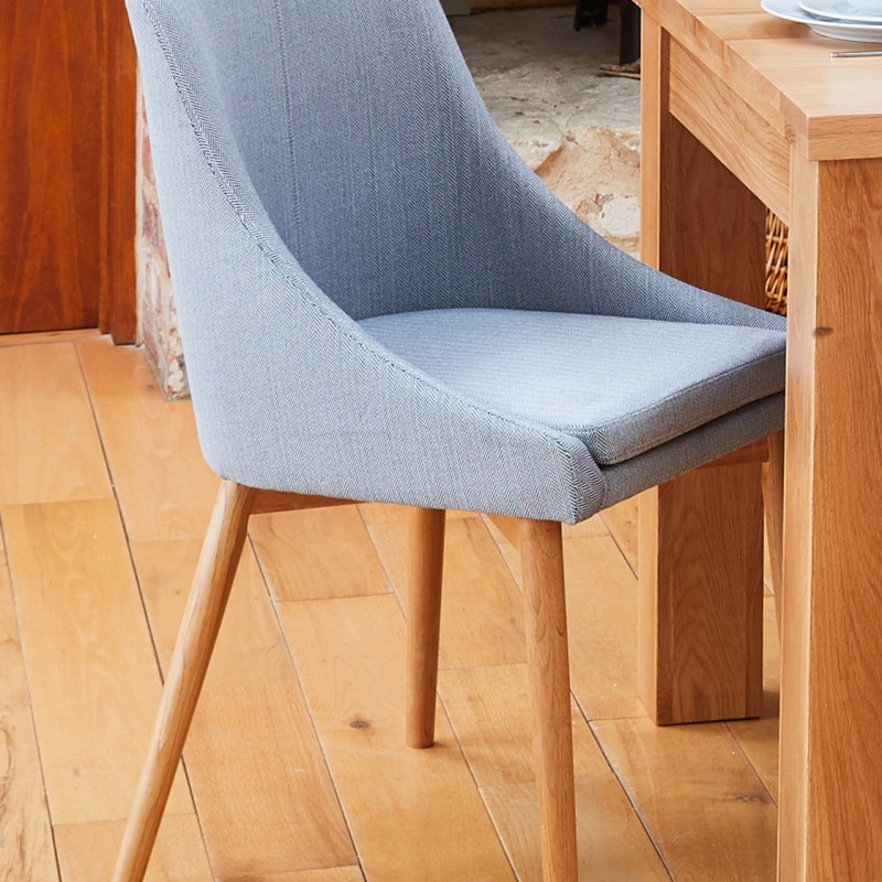 Mobel Oak Grey Upholstered Dining Chair