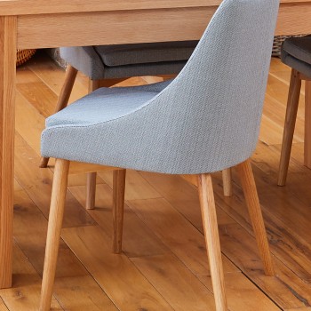 Mobel Oak Grey Upholstered Dining Chair