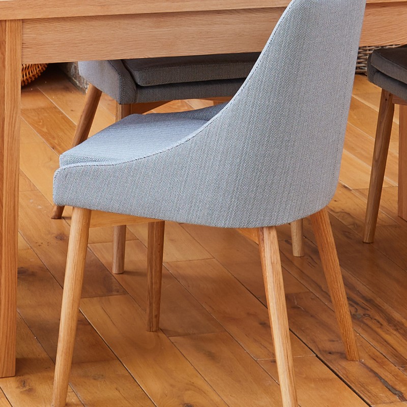 Mobel Oak Grey Upholstered Dining Chair
