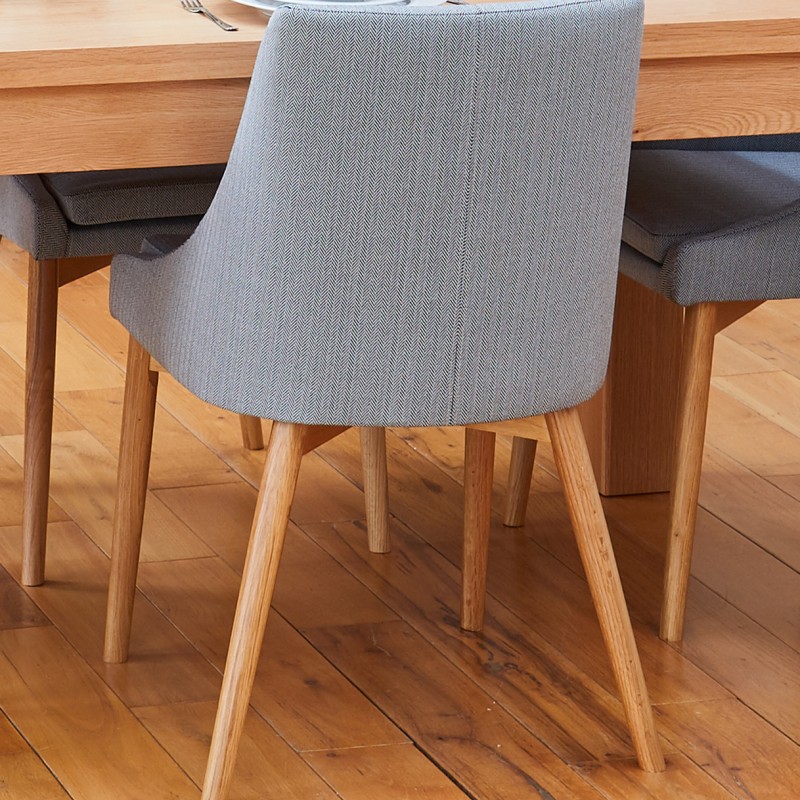Mobel Oak Grey Upholstered Dining Chair