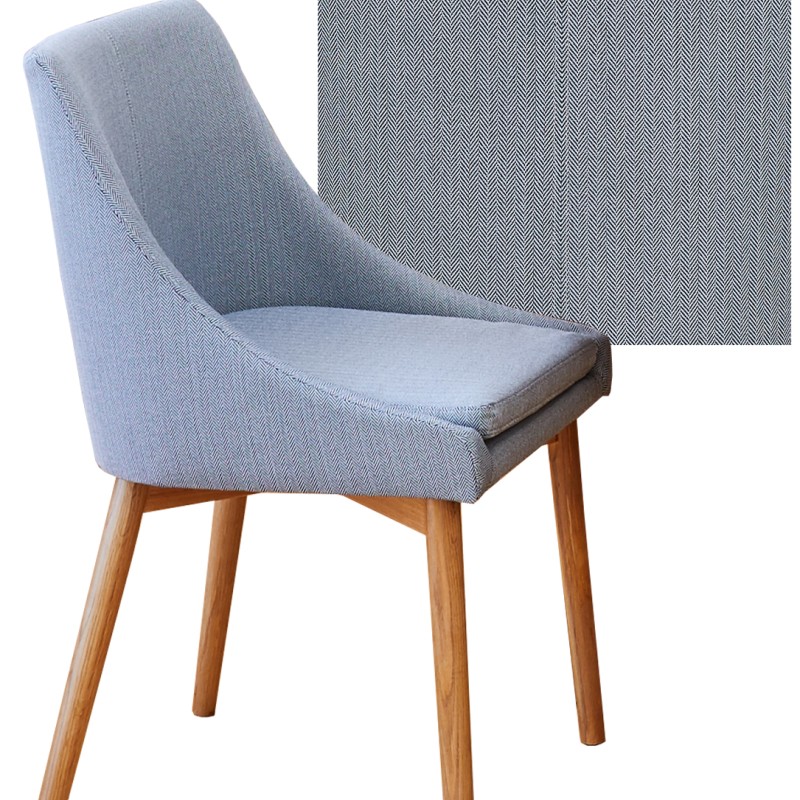 Mobel Oak Grey Upholstered Dining Chair