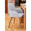 Mobel Oak Light Grey Upholstered Dining Chair