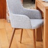 Mobel Oak Light Grey Upholstered Dining Chair