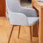 Mobel Oak Light Grey Upholstered Dining Chair