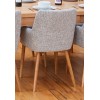 Mobel Oak Light Grey Upholstered Dining Chair