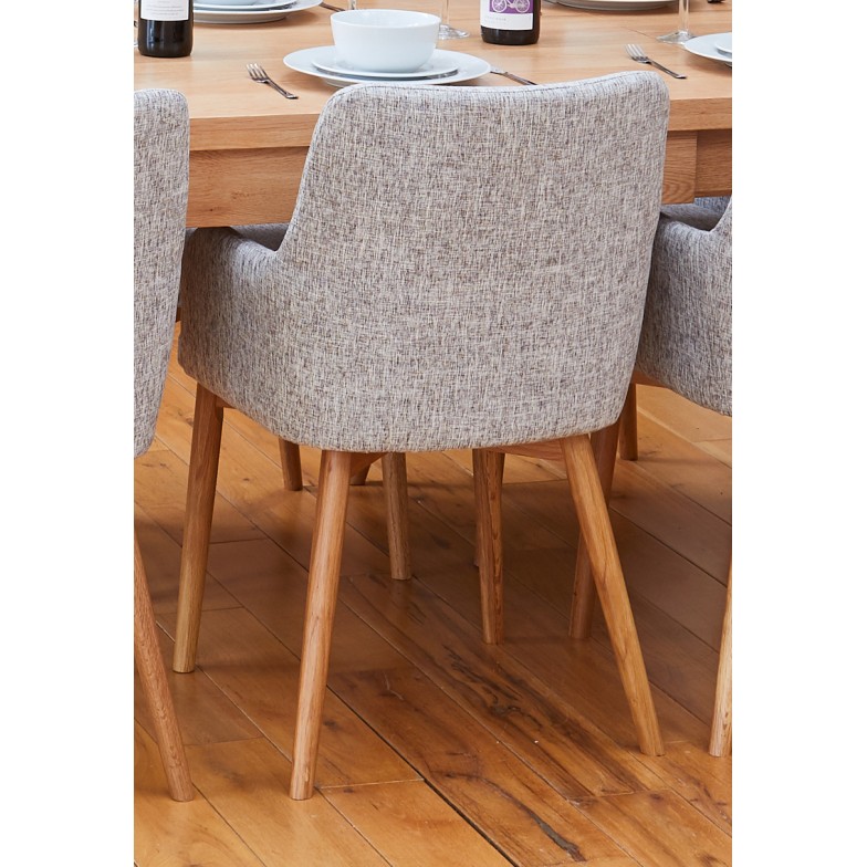 Mobel Oak Light Grey Upholstered Dining Chair