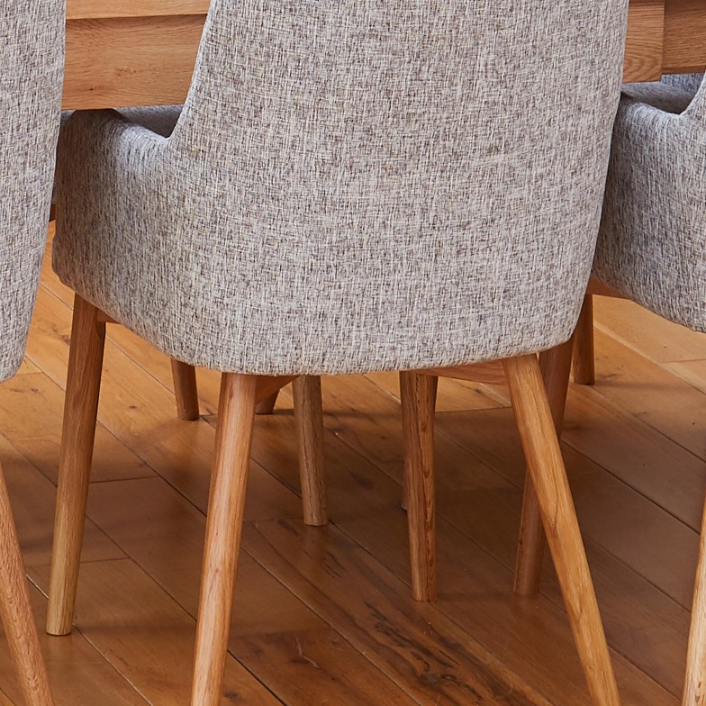 Mobel Oak Light Grey Upholstered Dining Chair