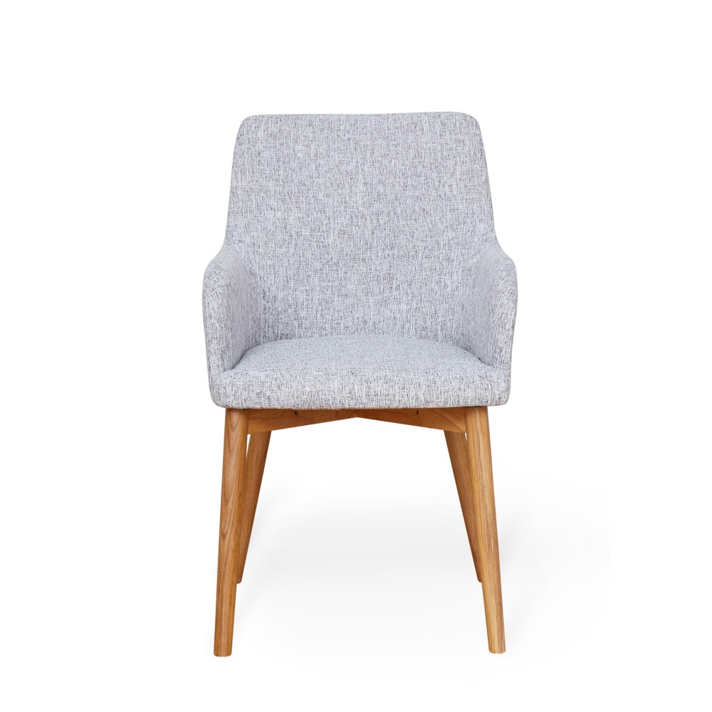 Mobel Oak Light Grey Upholstered Dining Chair