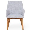 Mobel Oak Light Grey Upholstered Dining Chair