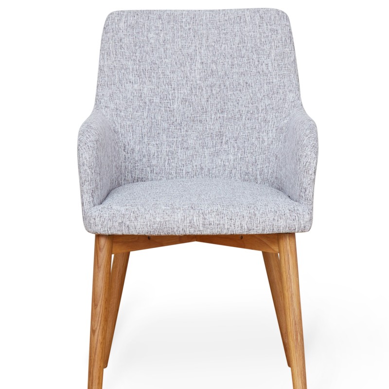 Mobel Oak Light Grey Upholstered Dining Chair