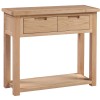 Moderna Oak 2 Drawer Hall Console Table