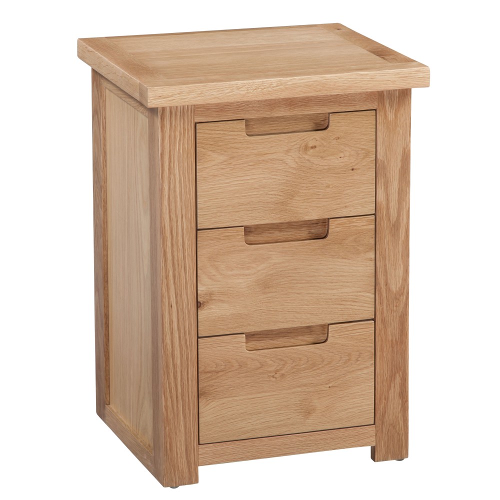 Moderna Oak 3 Drawer Bedside Moderna Oak 3 Drawer Bedside