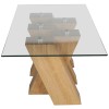 Nevada Oak Coffee Table with CLEAR Glass