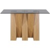 Nevada Oak Console Table with SMOKED Glass
