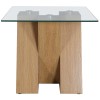 Nevada Oak Lamp Table with CLEAR Glass