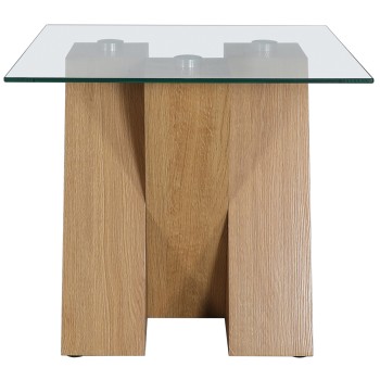 Nevada Oak Lamp Table with CLEAR Glass