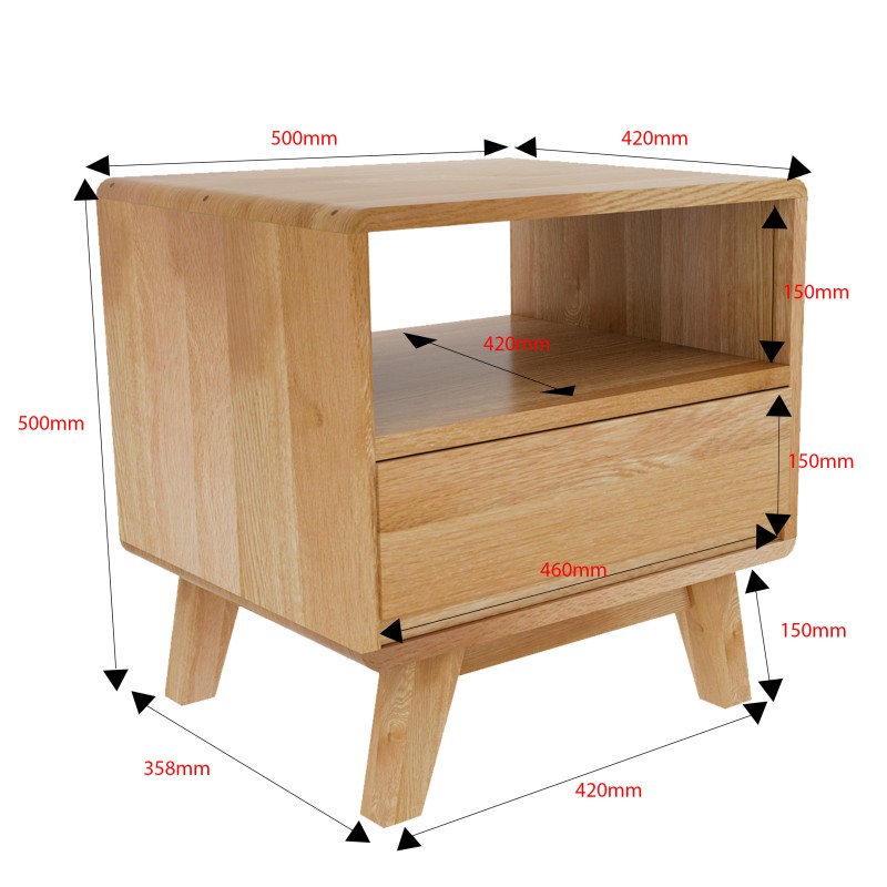 Nordic Oak Lamp Table