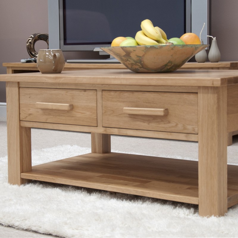 Opus Modern Oak  2 Drawer Coffee Table