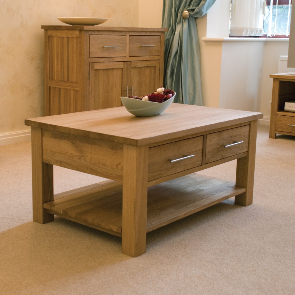 Opus Modern Oak 2 Drawer Coffee Table Opus Modern Oak 2 Drawer Coffee Table