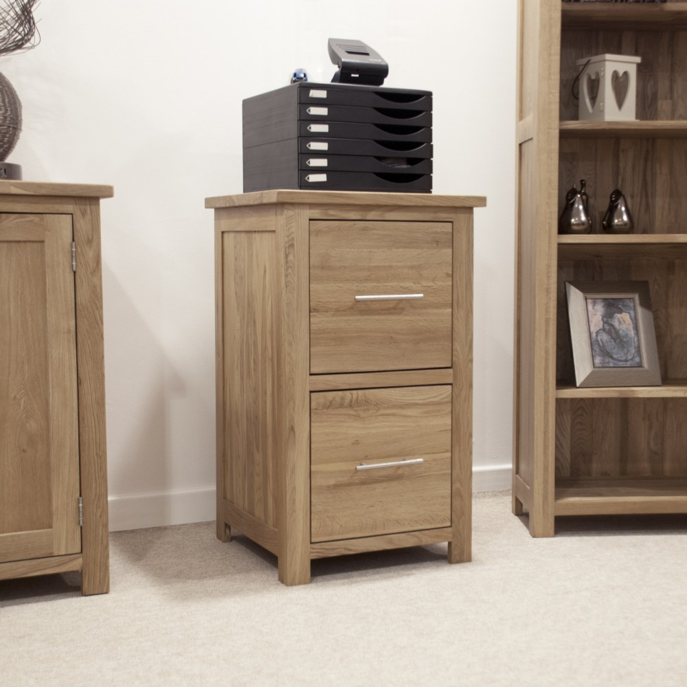 Opus Modern Oak 2 Drawer Filing Cabinet