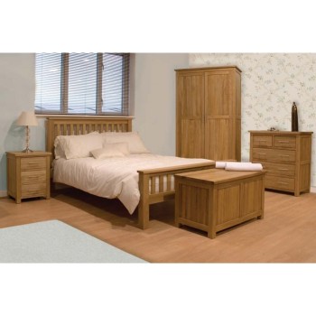 Opus Modern Oak Double Rail Bed
