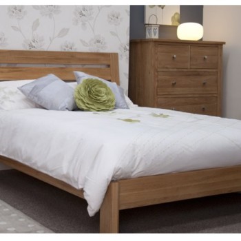 Opus Modern Oak Double Slatted Bed