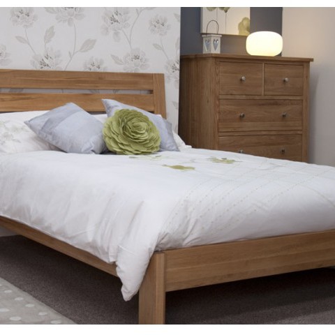 Opus Modern Oak Double Slatted Bed