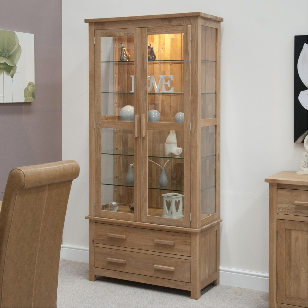 Opus Modern Oak Glass Display Cabinet