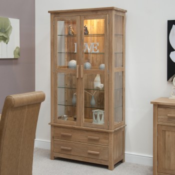 Opus Modern Oak Glass Display Cabinet