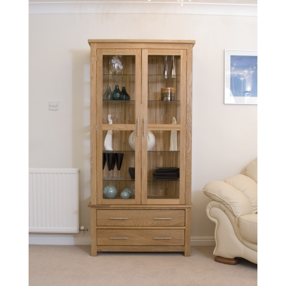 Opus Modern Oak Glass Display Cabinet
