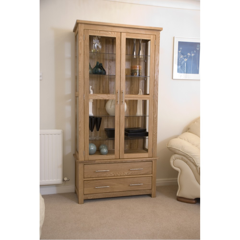 Opus Modern Oak Glass Display Cabinet