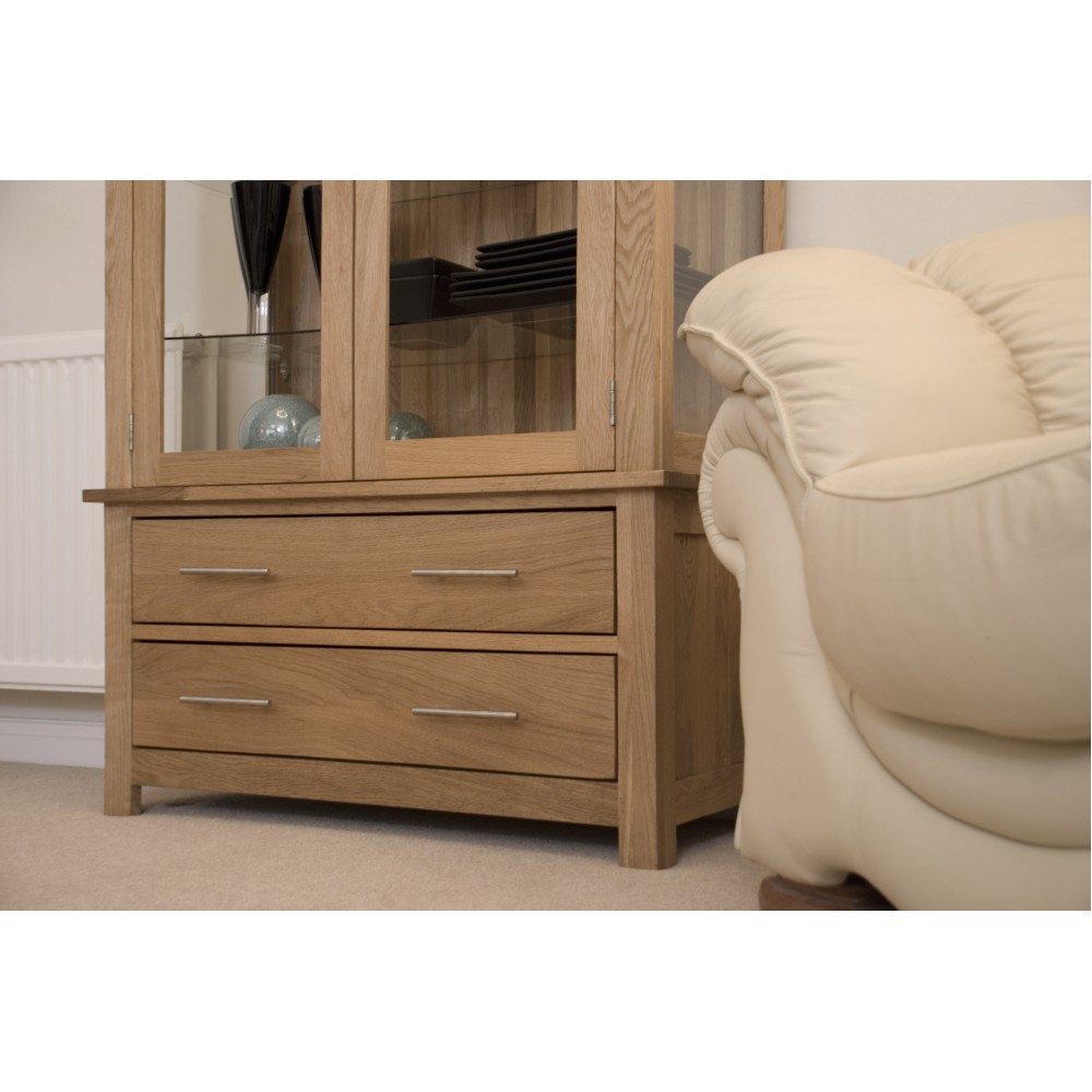 Opus Modern Oak Glass Display Cabinet
