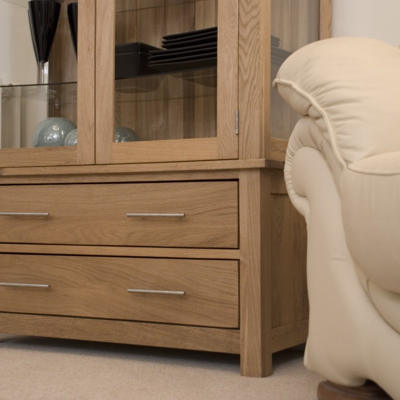 Opus Modern Oak Glass Display Cabinet