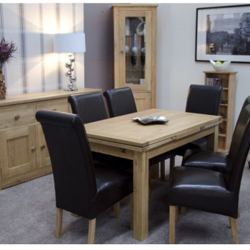 Opus Modern Oak Medium Drawleaf Extending Table