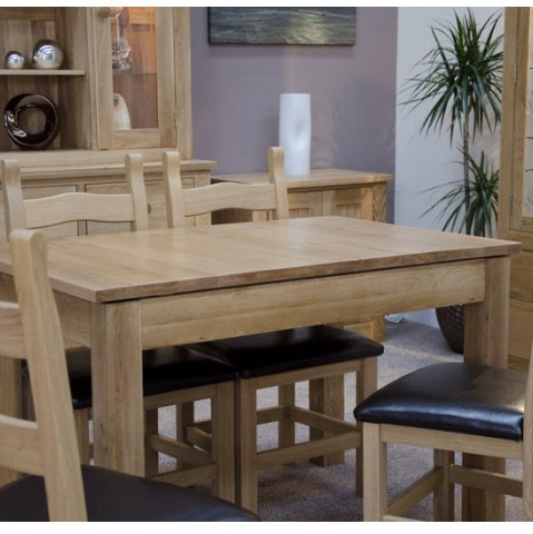 Opus Modern Oak Single Leaf Plain Top Extending Table 