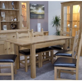 Opus Modern Oak Single Leaf Plain Top Extending Table 