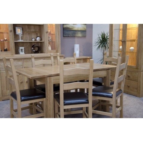 Opus Modern Oak Single Leaf Plain Top Extending Table Opus Modern Oak Single Leaf Plain Top Extending Table