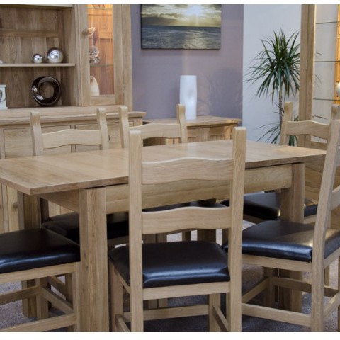 Opus Modern Oak Single Leaf Plain Top Extending Table 